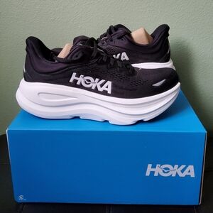 Women's One One HOKA Bondi 9 Black & White Size 8